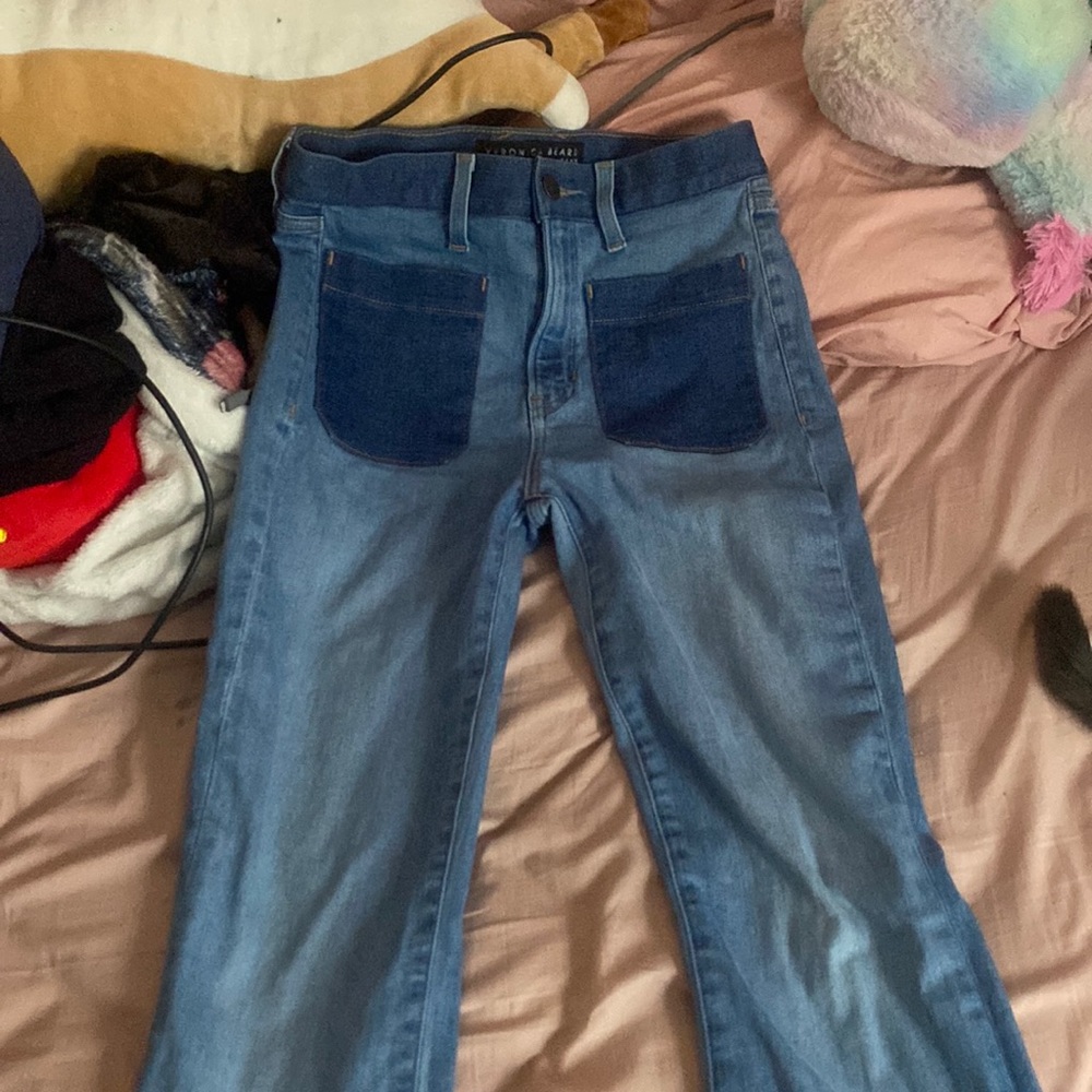 veronica beard florence flare high rise jeans.